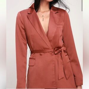 IZI New York Maeve Mauve Satin Blazer Size M